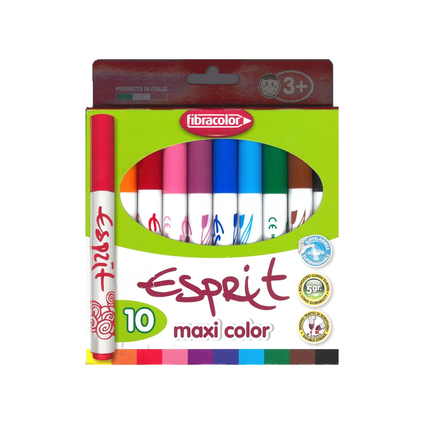 סט 10 טושים עבים FIBRACOLOR