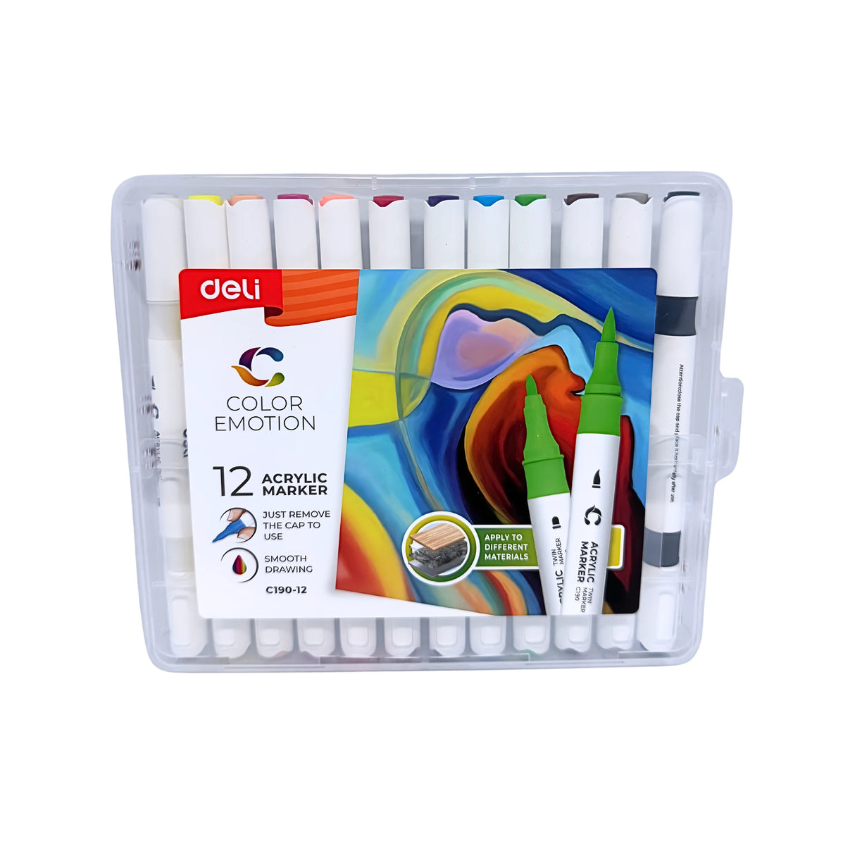 סט 12 טושי אקריליק DELI