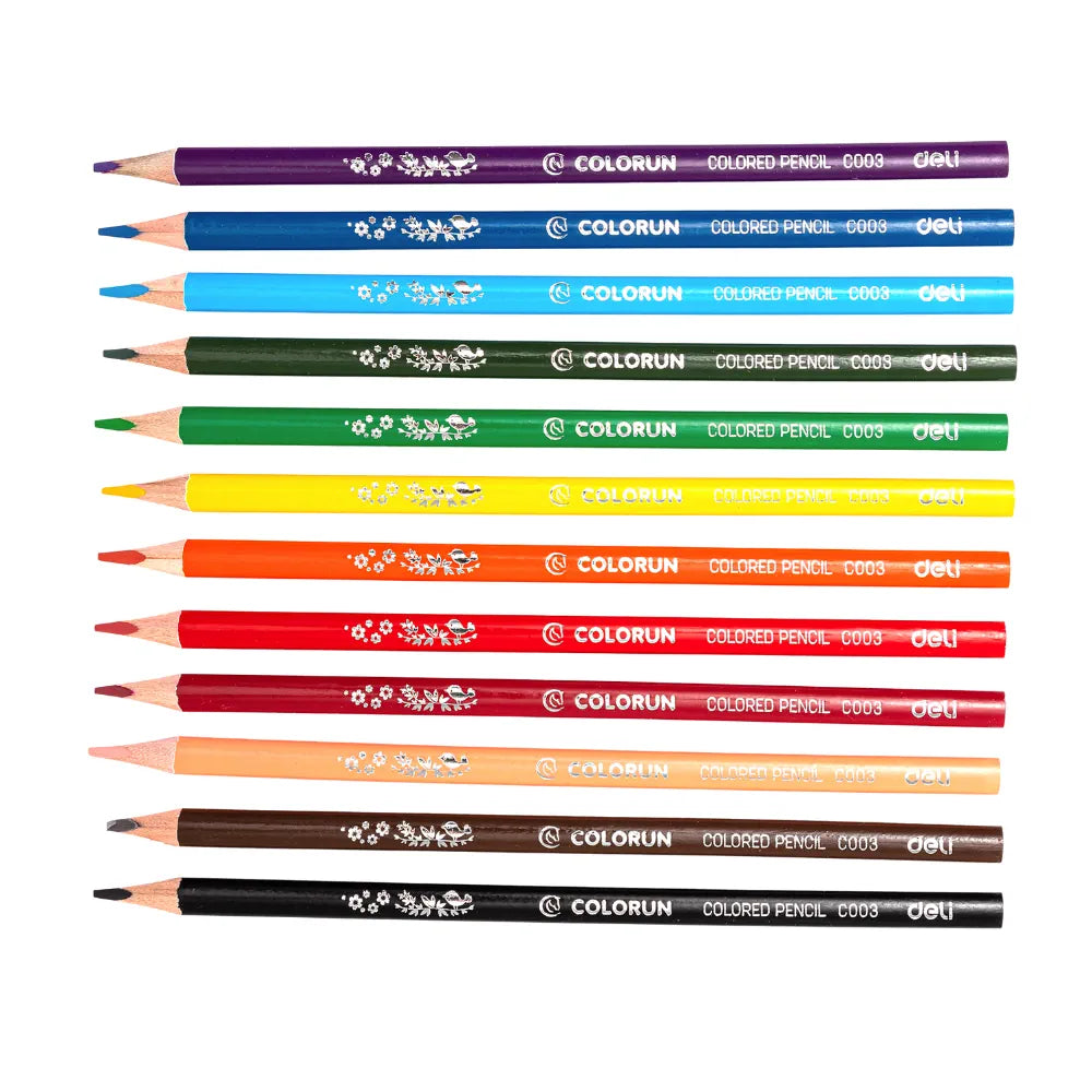 סט 12 עפרונות צבעוניים DELI