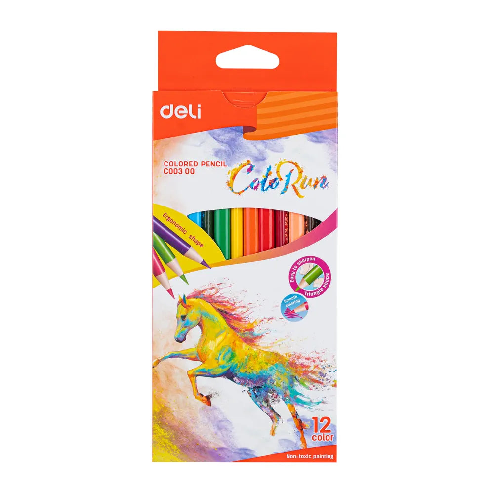 סט 12 עפרונות צבעוניים DELI