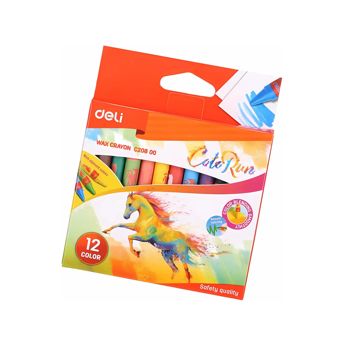 סט 12 צבעי שעווה DELI