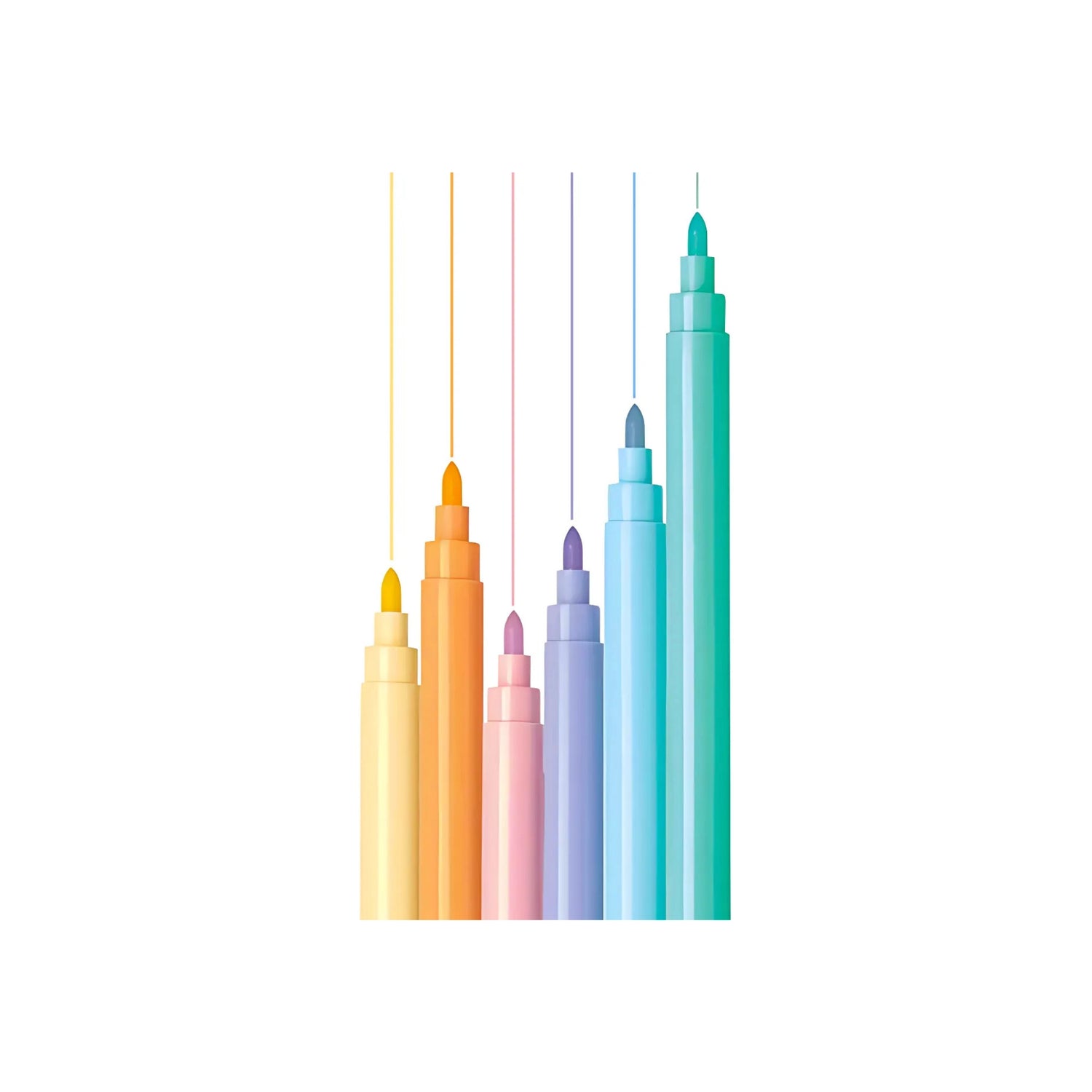 סט 12 טושים דקים בצבעי פסטל FIBRACOLOR