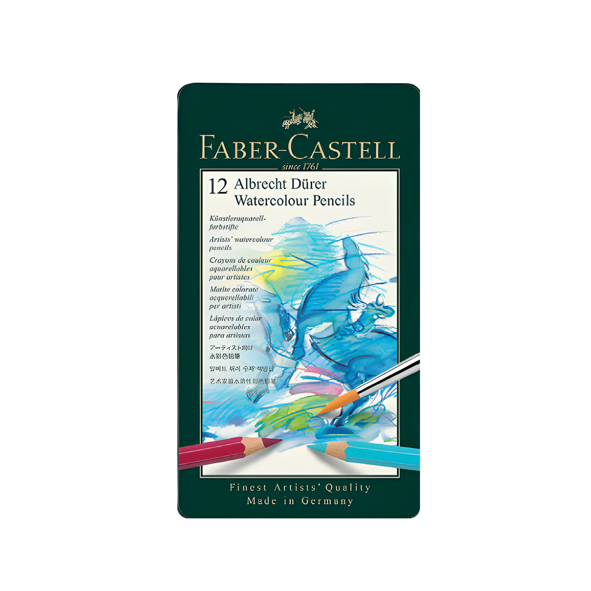 סט 12 עפרונות צבעוניים אקוורל Faber Castell A.Durer