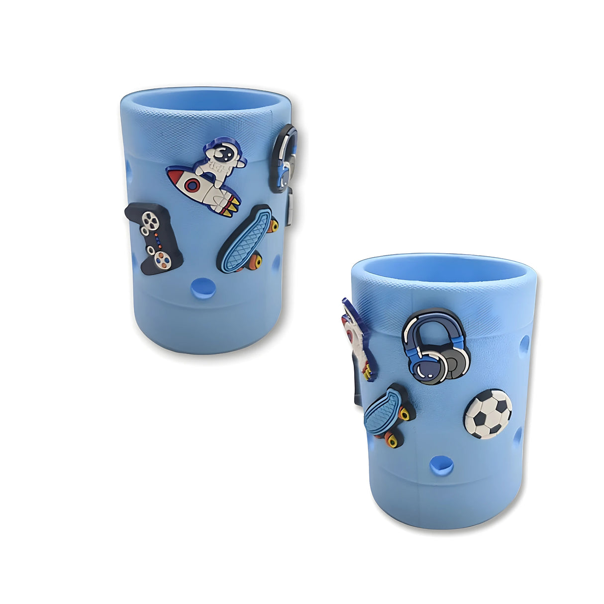 מעמד עטים כחול עם צ'ארמס