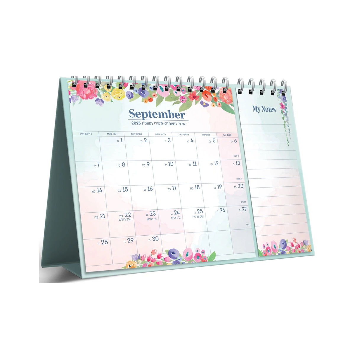 לוח שנה שולחני עם רשימות שרי 2025/2026