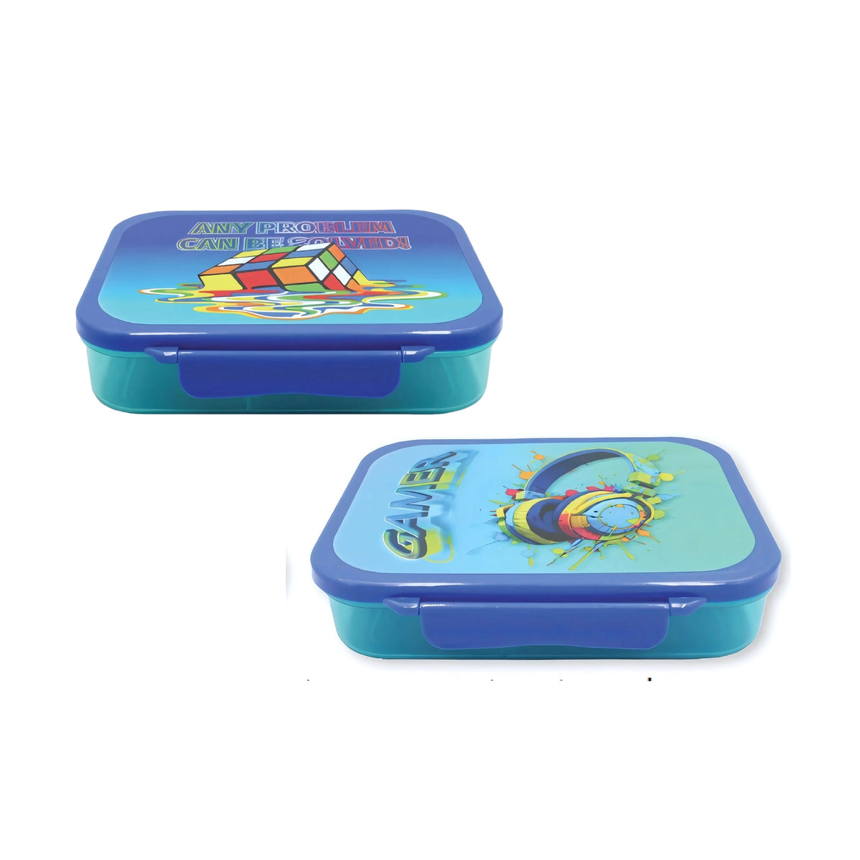 קופסת אוכל מחולקת - אוזניות/קובייה