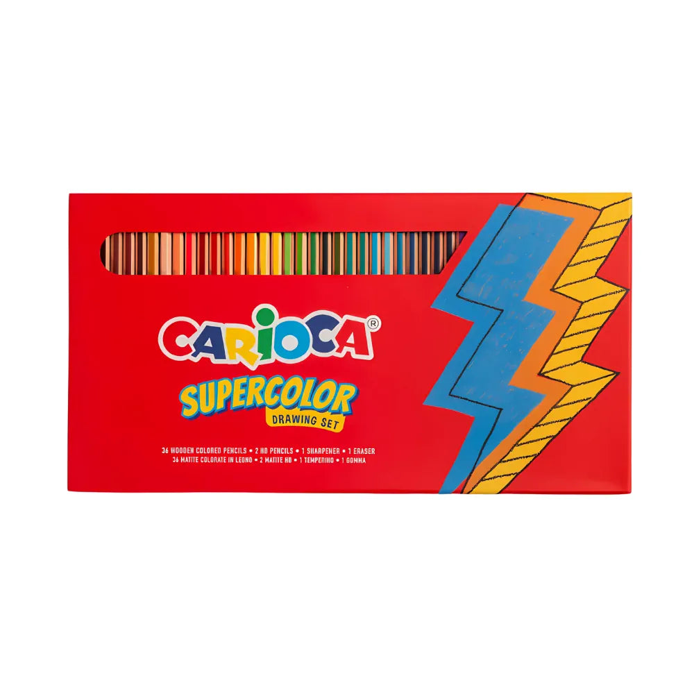 סט 36 עפרונות צבעוניים לציור ולצביעה 36+4 CARIOCA