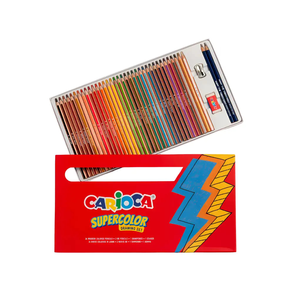 סט 36 עפרונות צבעוניים לציור ולצביעה 36+4 CARIOCA