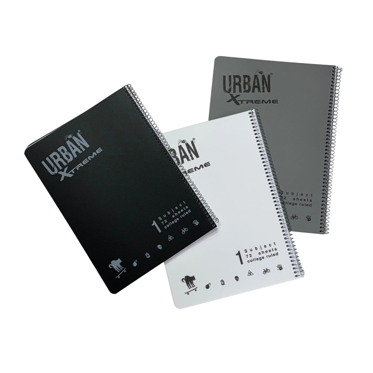 מארז 3 מחברות ספירל A4 שורה אורבן URBAN B/G/W