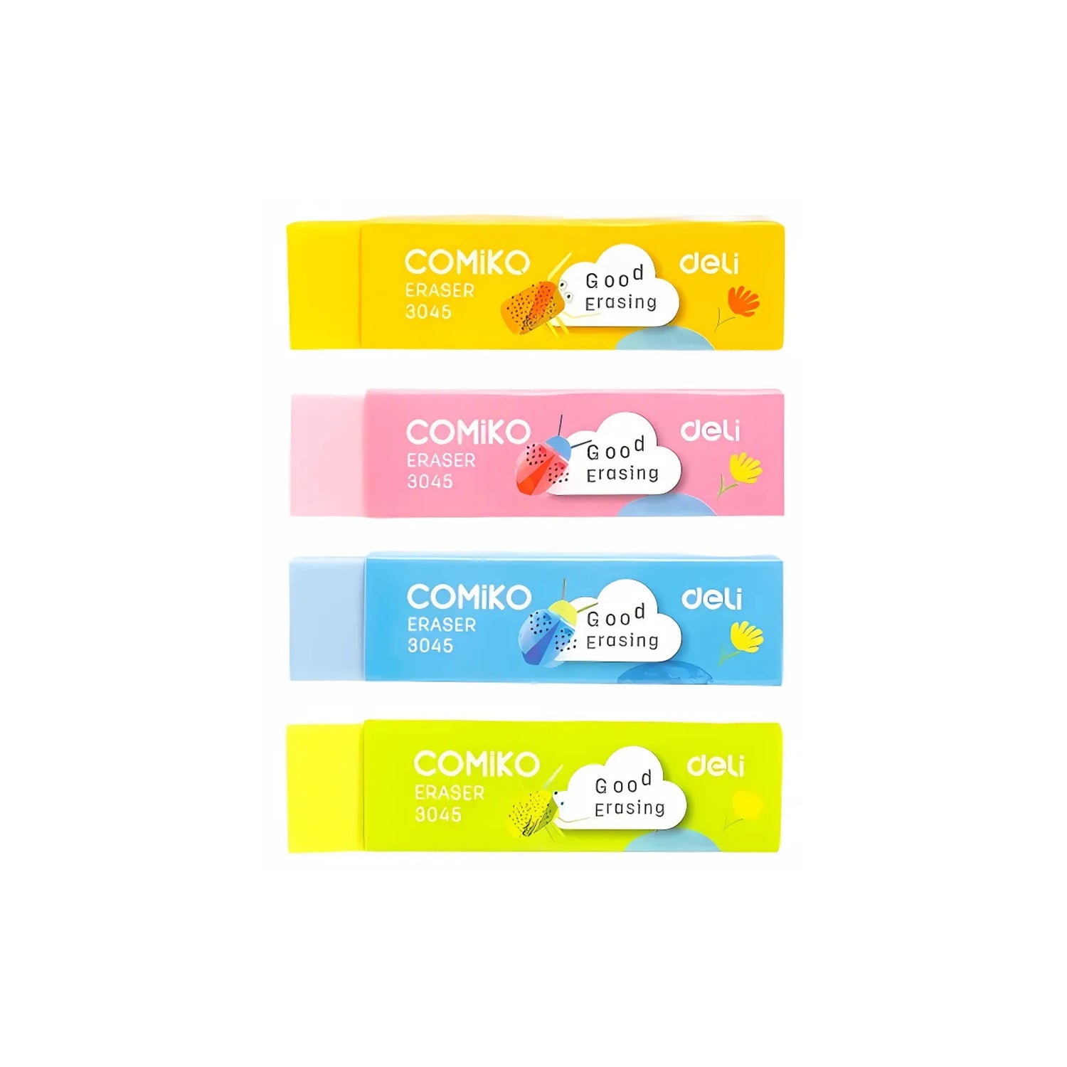 מארז 4 מחקים צבעוניים DELI