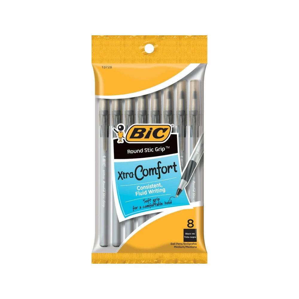 חב' 8 עט Bic Round Stic Grip