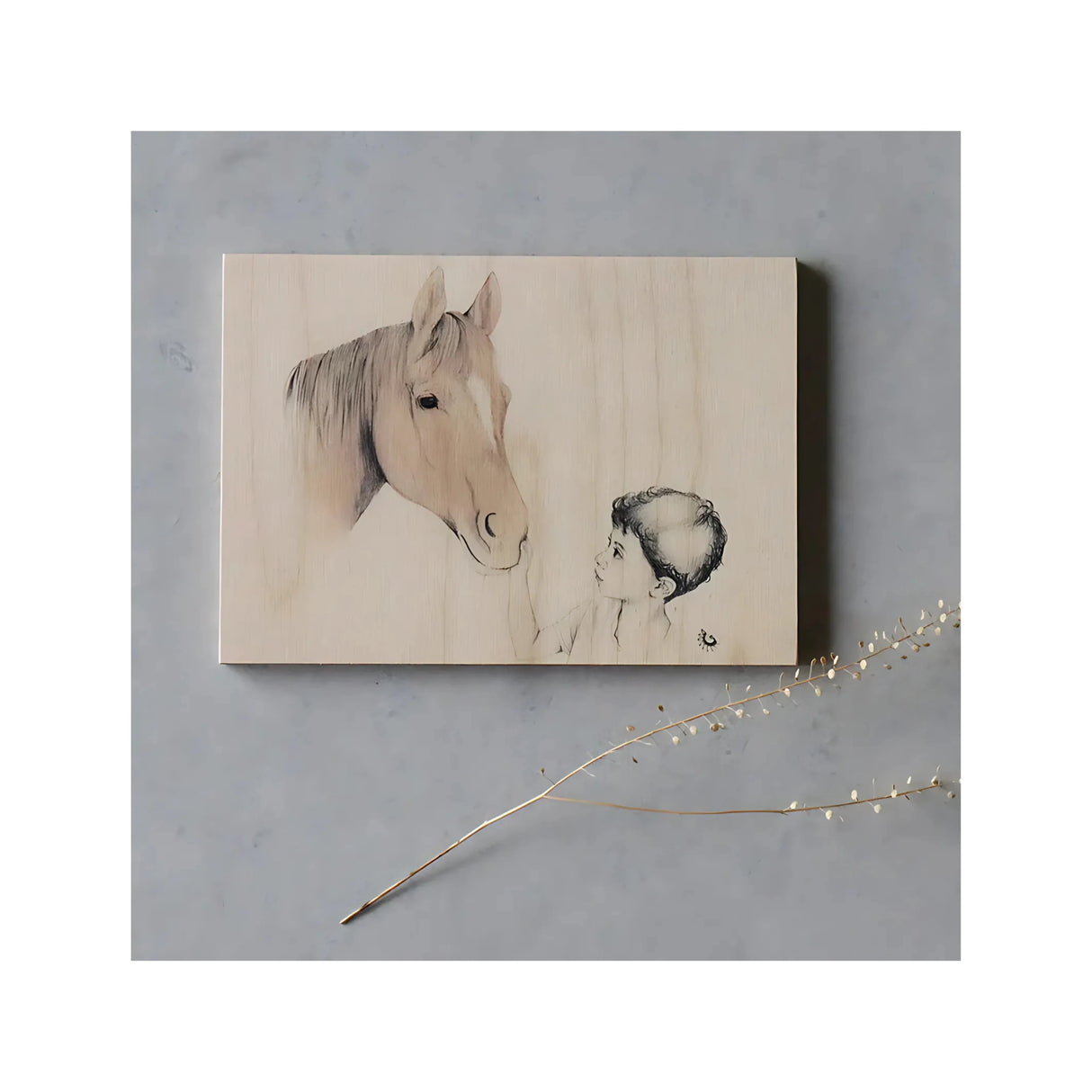 הדפס עץ מעוצב A4 - דגם סוס