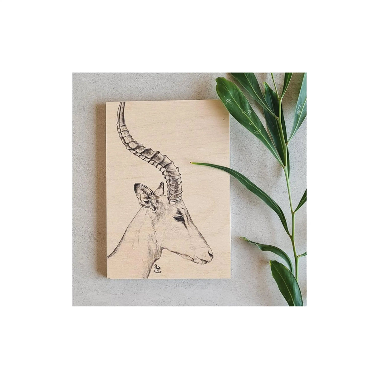 הדפס עץ מעוצב A5 - דגם צבי