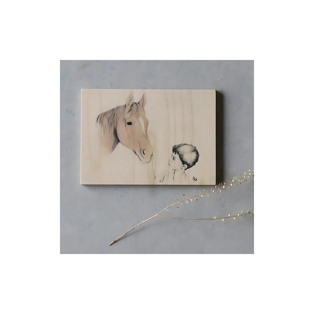 הדפס עץ מעוצב A5 - דגם סוס