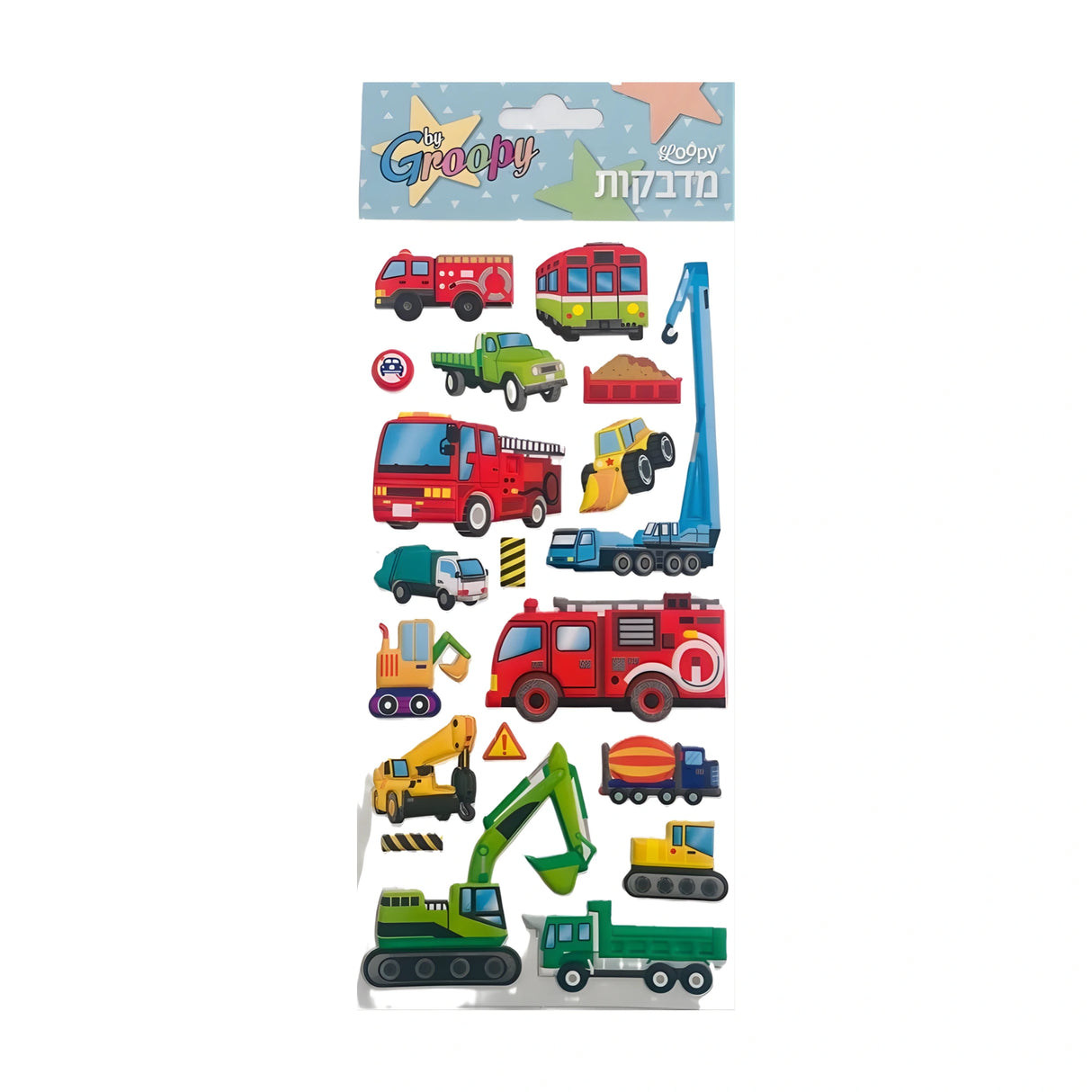 מדבקות פאפי MIX משאיות וטרקטורים
