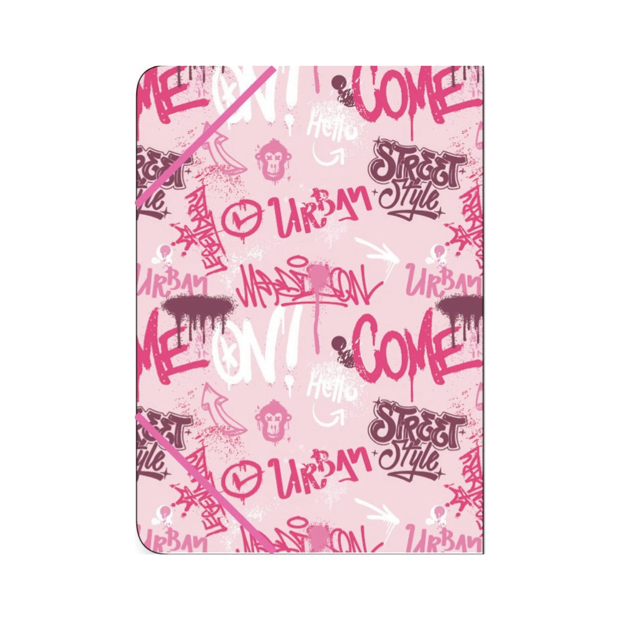 תיק גומי PP גרפיטי ורוד