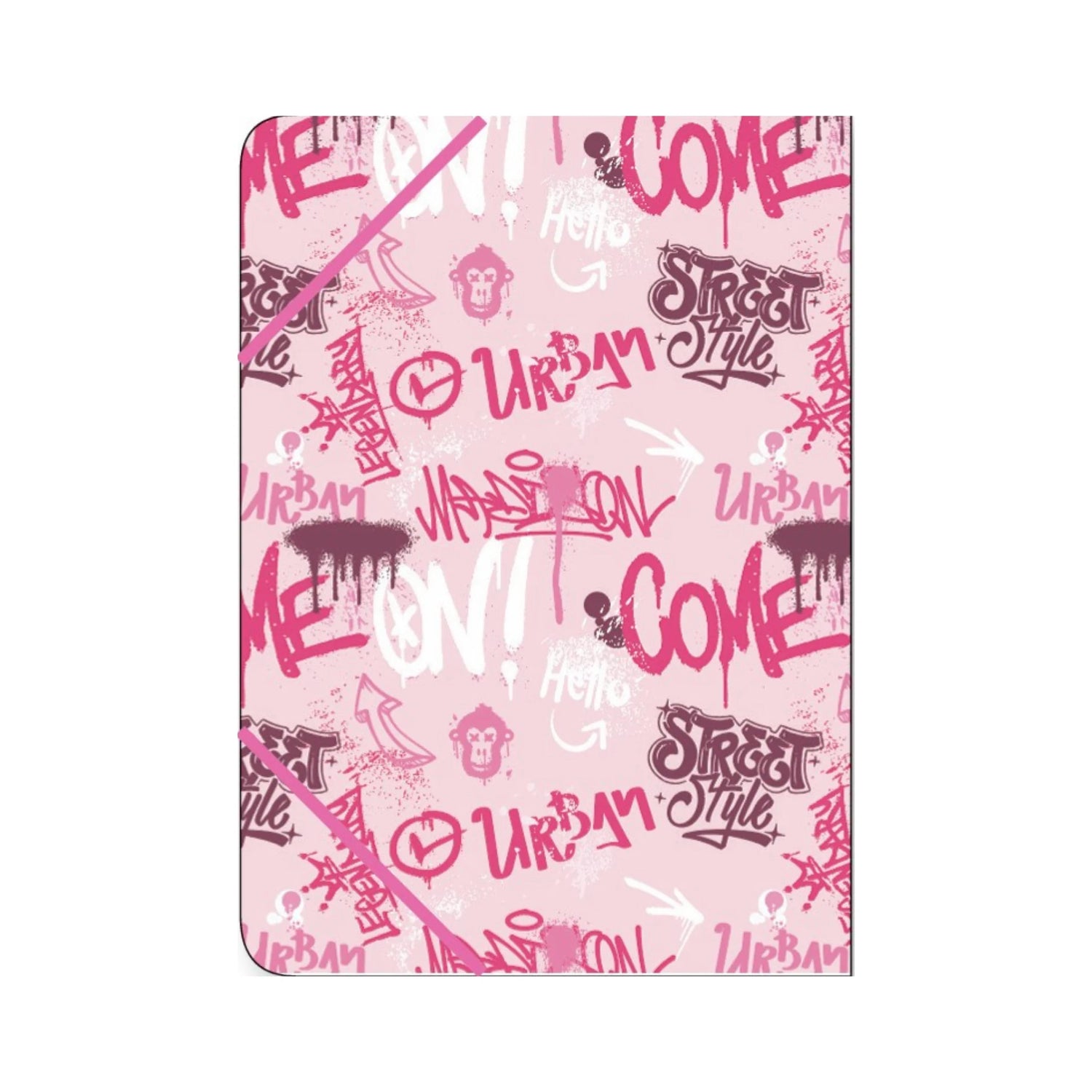 תיק גומי PP גרפיטי ורוד