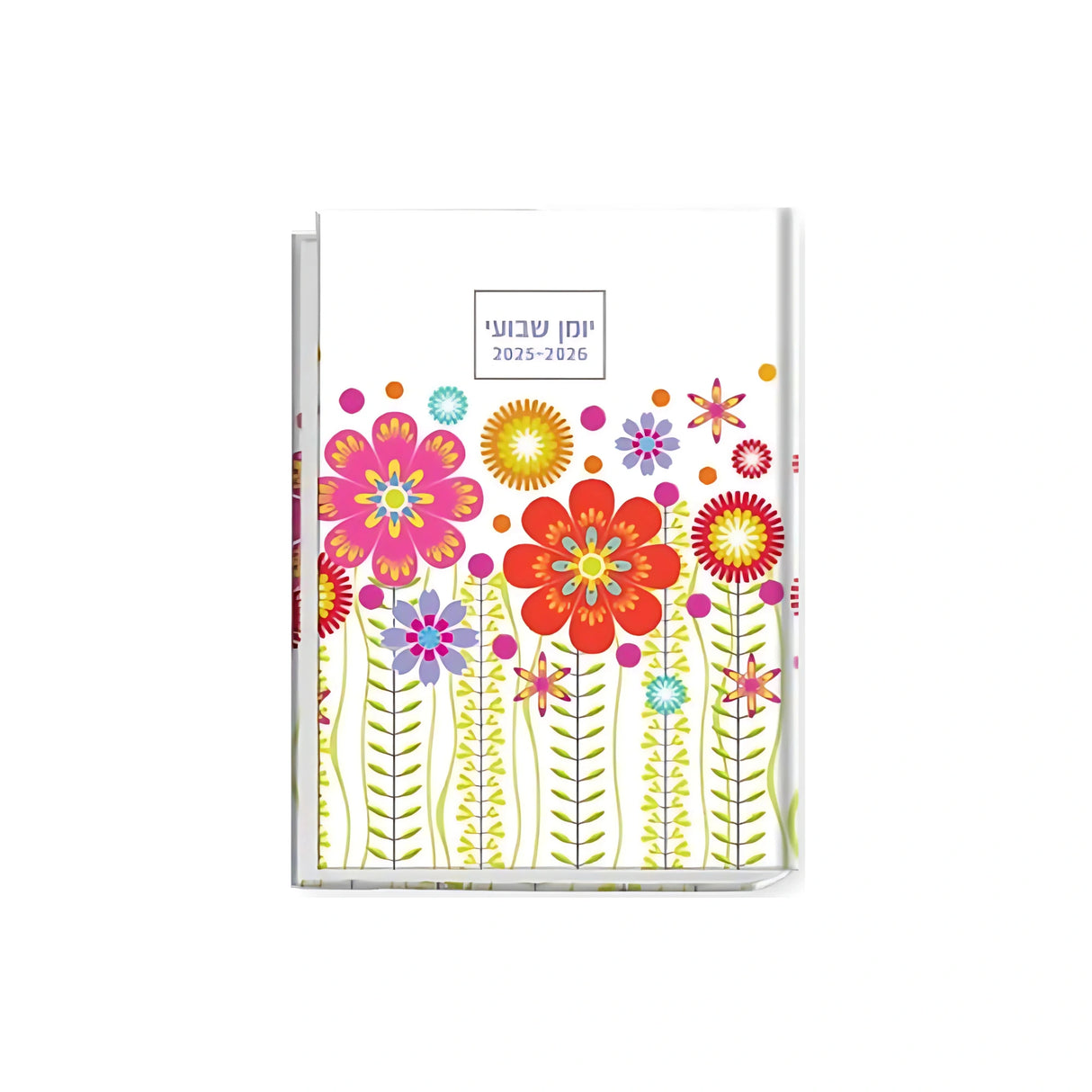 יומן שבועי פרחים וגבעולים אדומים 7.5/11 ס"מ 2025/2026