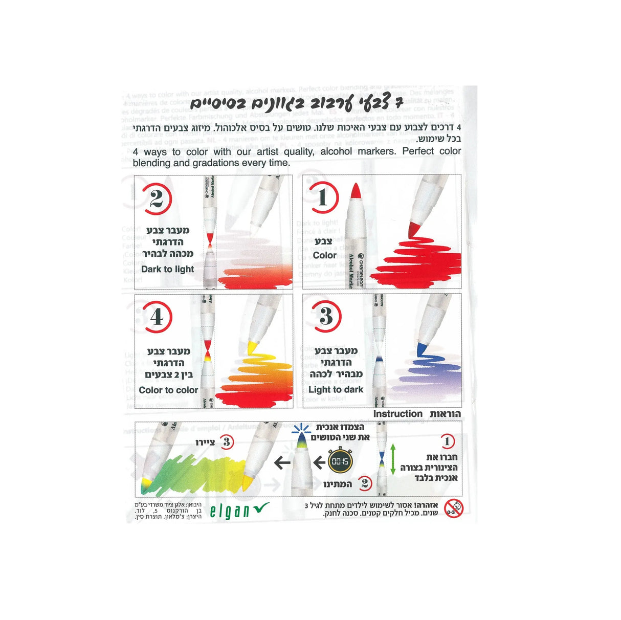 סט 7 צבעי ערבוב בגוונים בסיסיים