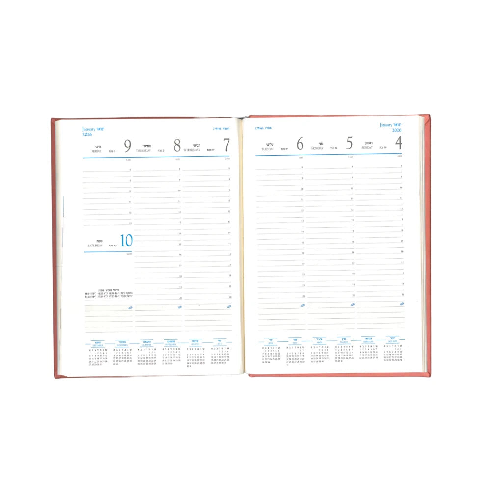 יומן שבועי 17/24 ס"מ לבד קסטלי CASTELLI 2025/2026