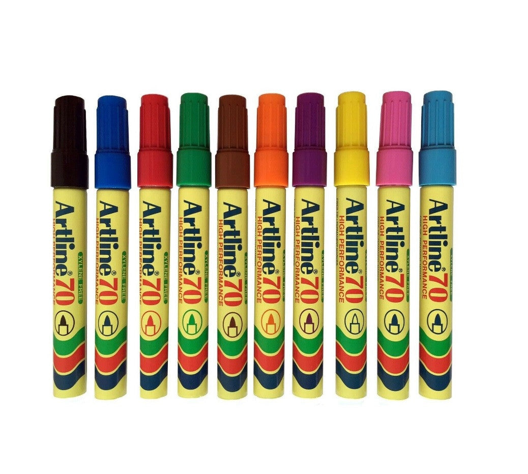 סט 10 טוש פרמננט צבעוני ארטליין 70 ARTLINE