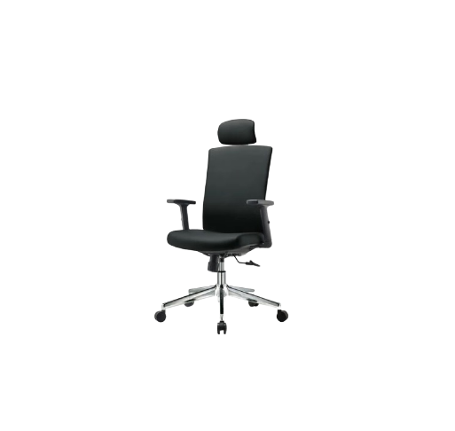 כורסת מנהל + משענת ראש PU שחור gonen