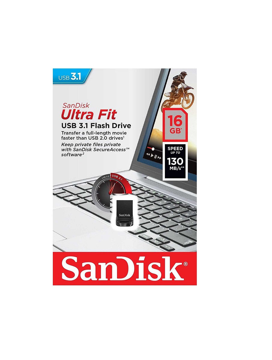 זיכרון נייד Sandisk Usb Ultra Fit 16Gb