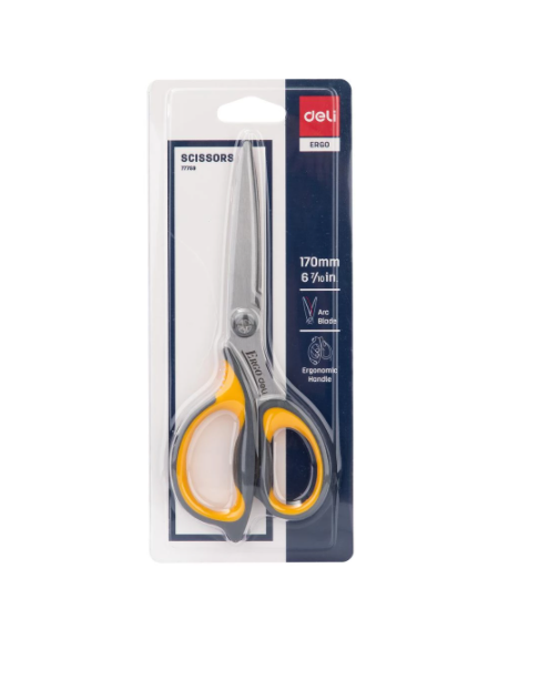 מספריים ארגונומיים 17 ס"מ DELI