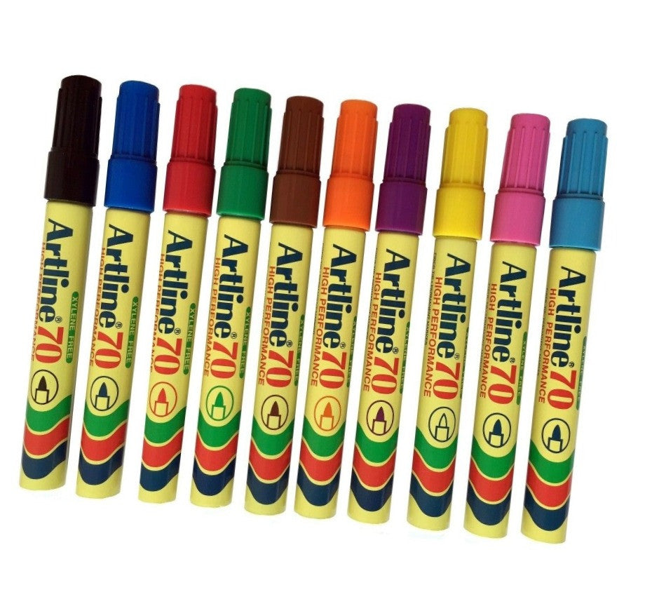 סט 10 טוש פרמננט צבעוני ארטליין 70 ARTLINE