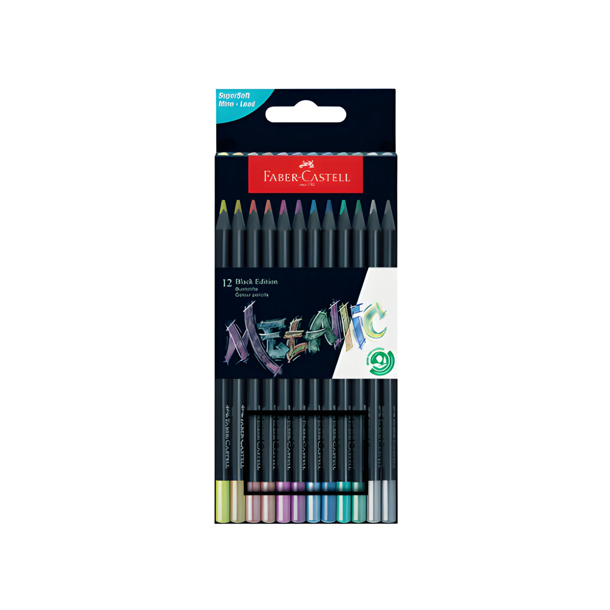 סט 12 עפרונות צבעוניים מטאליים Faber Castell