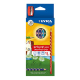 סט 12 עפרונות צבעוניים דקים LYRA Groove