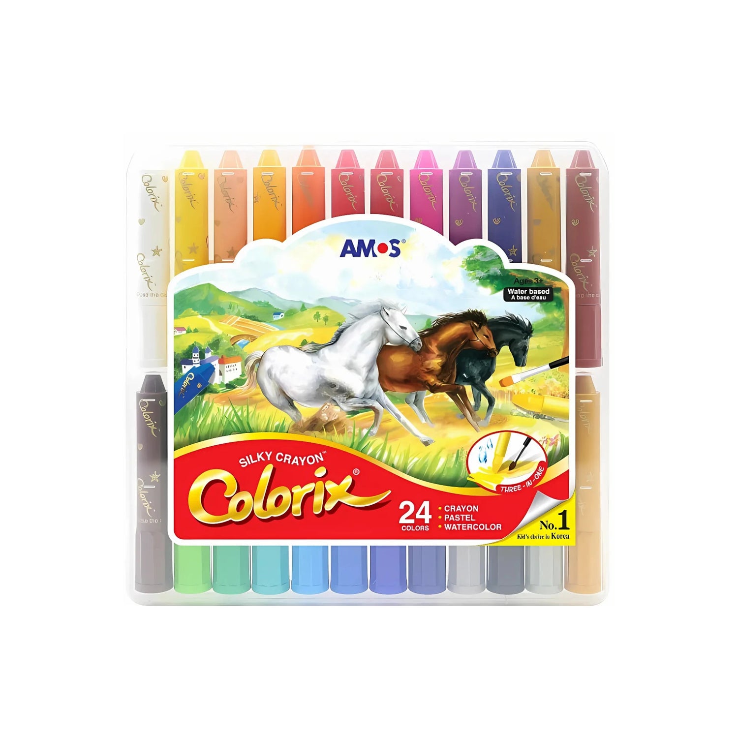 סט 24 צבעי פסטל אקוורל - קולוריקס COLORIX CRAYON