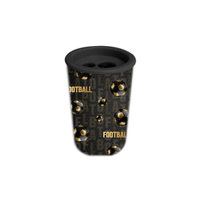 מחדד מיכל 2 חורים - כדורגל שחור זהב