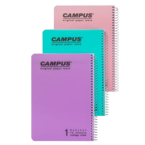 מארז 3 מחברות ספירל A4 שורה פסטל קמפוס CAMPUS