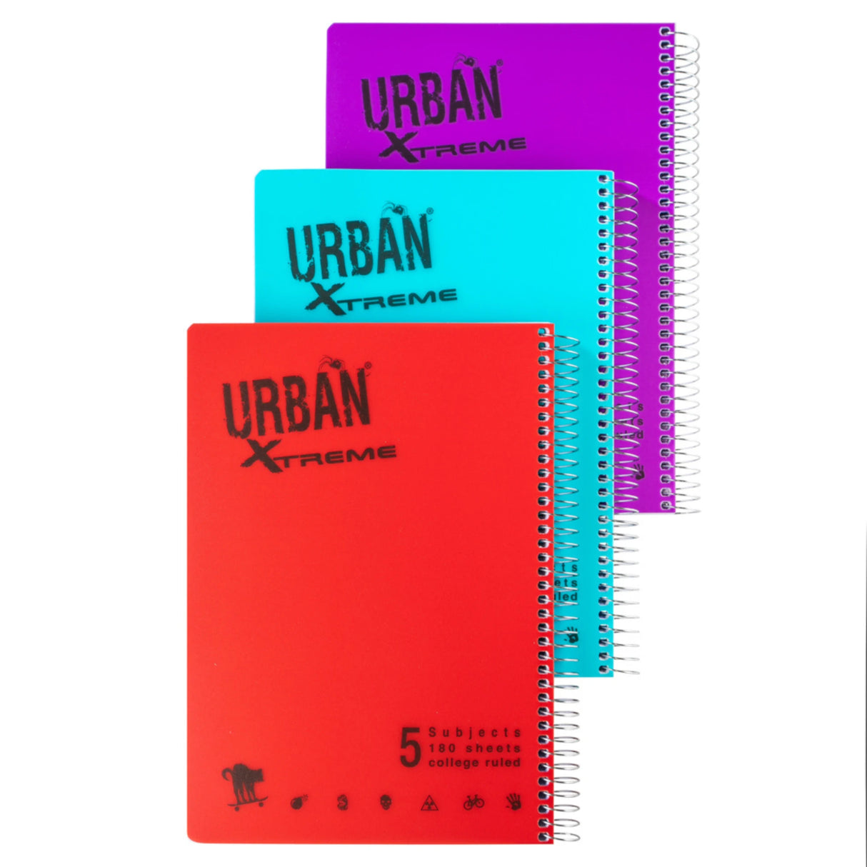 מחברת ספירל A4 משובץ 5 נושאים אורבן URBAN