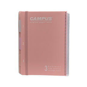 מחברת ספירל A4 + גומייה 3 נושאים שורה קמפוס CAMPUS