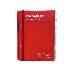 מחברת ספירל A4 + גומייה 2 נושאים משובץ קמפוס CAMPUS