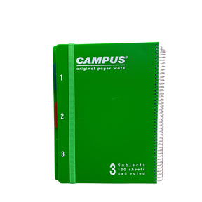 מחברת ספירל A4 + גומייה 3 נושאים משובץ קמפוס CAMPUS
