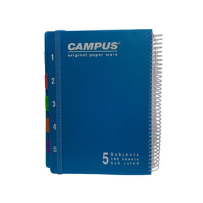 מחברת ספירל A4 + גומייה 5 נושאים משובץ קמפוס CAMPUS