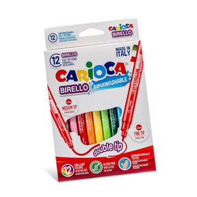 סט 12 טושים צבעוניים דו צדדי CARIOCA BIRELLO