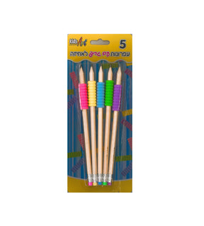 סט 5 עפרונות עם גריפ + מחק